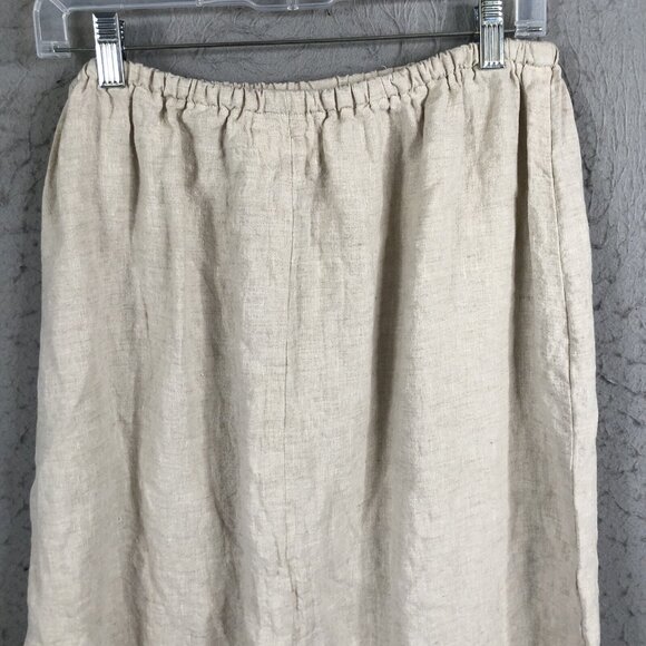 Boheme 3 Skirt Womens 10 US Beige Linen Lagenlook Boho Minimalist Airy Beach - Picture 9 of 16